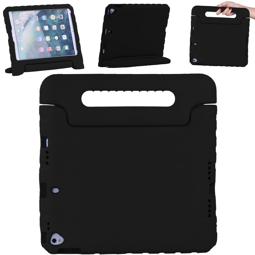 FINDING CASE for New iPad 10.2 Inch 2021/2020/2019 (9th/8th/7th Gen), Shockproof Lightweight Convertible Handle Stand Protective Kids Case for iPad Pro 10.5" 2017, iPad Air 3 10.5 2019 (black)