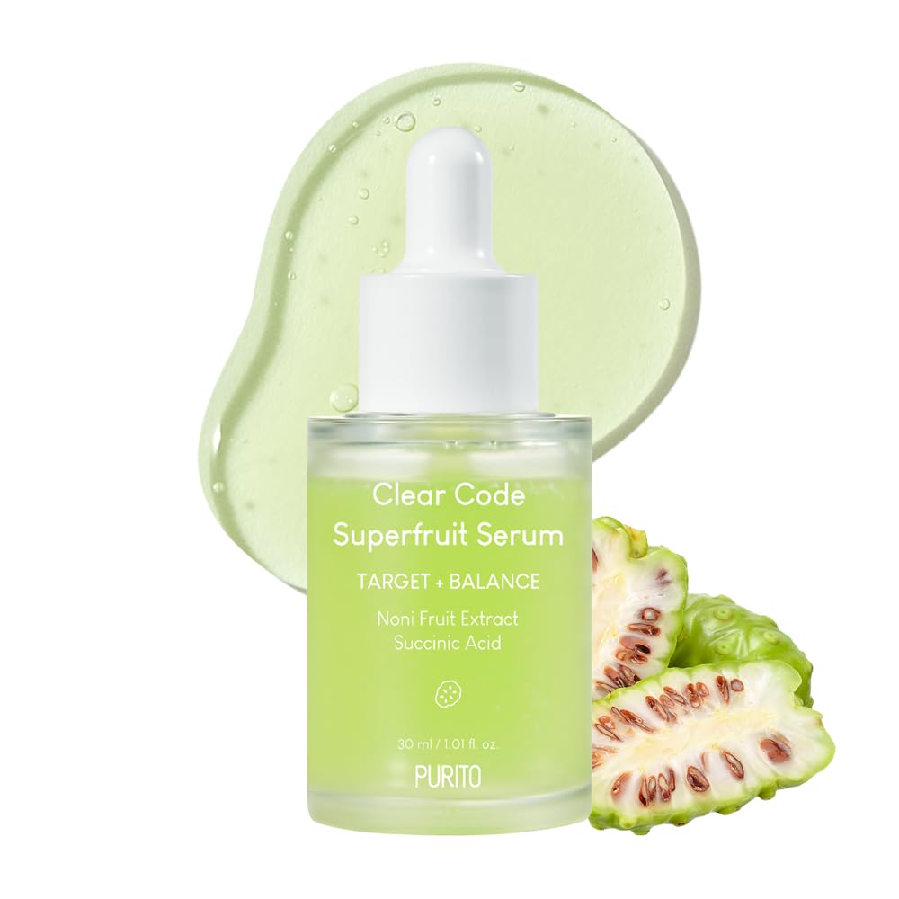 PURITO Clear Code Superfruit Serum 30ml/1.01 fl.oz., Next-Generation Clarifying Solution with Noni Fruit Extract, Non-Irritating, Vegan, Cruelty-Free, Suitable for Sensitive Skin, Korean Skincare…