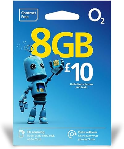 O2 Pre Pay Micro SIM Card with £10 Credit 4G Phone Network