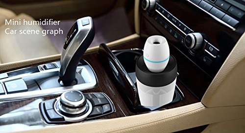 Smart Frog Portable Mini USB Car Humidifier Cool Mist Humidifier Air Purifier for Room and Car with Water Bottle (Blue)