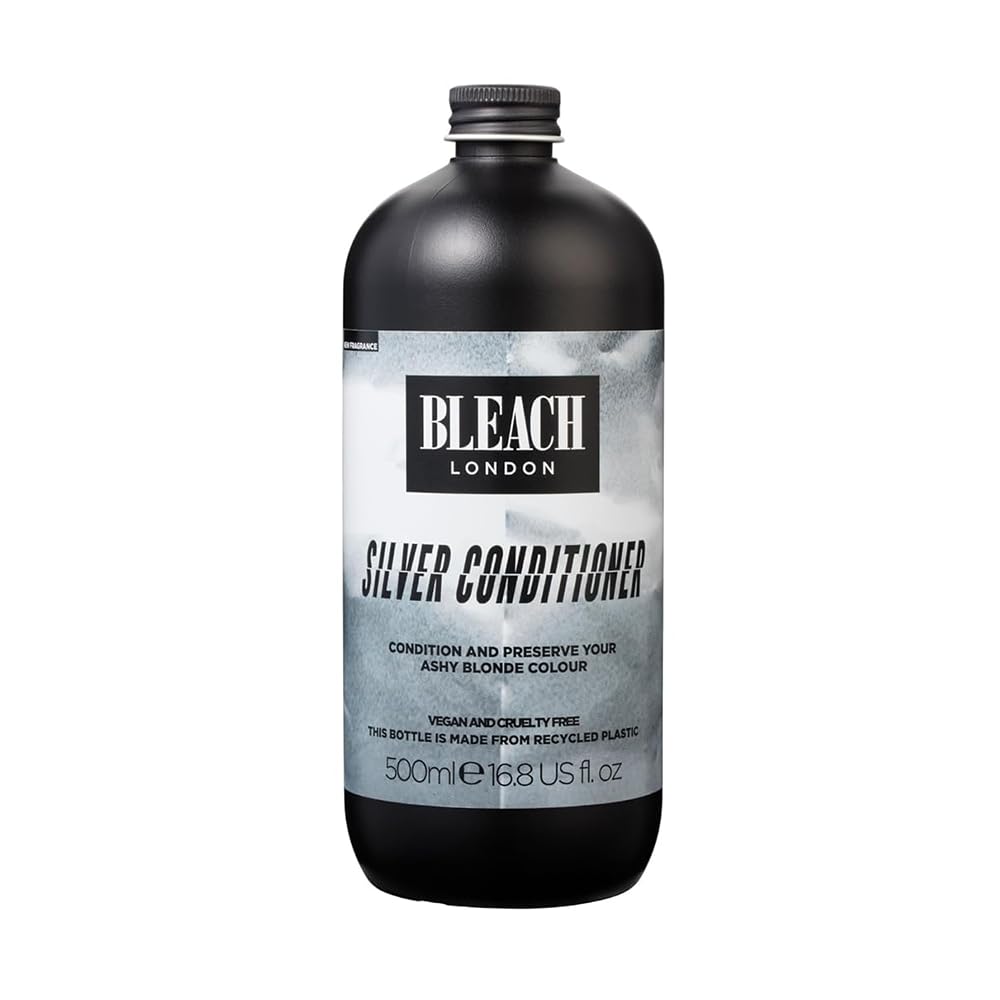 Bleach London Silver Hair Toning Conditioner, Ashy Purple Colour Correcting Formula for Light Bleached Blonde Hair, Nourishes and Neutralises Brassy Yellow Tones, Paraben and Silicone Free 500ml