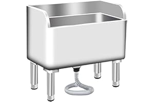 HM&DX Commercial Floor Mop Sink,Stainless Steel Mop Service Basin,Indoor Outdoor Floor-Standing Sink,Laundry Room Slop Sink,Utility Mop Bucket,mop Sink with Drainage for Kitchen Business Garages