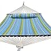 Quilted Fabric Hammock with Pillow, Spreader Bar Portable Outdoor Camping Hammock for Patio Yard Heavy Duty（450lbs Capacity
