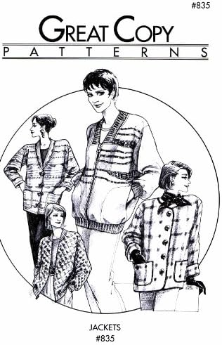 Great Copy 835 Bomber &amp; Boxy Style Jackets Sewing Pattern Bust 31 - 45