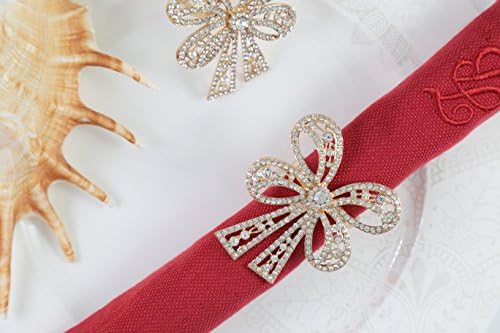 HomeProMart Napkin Rings - Set of 4 Exquisitely Crafted Designer Napkin Rings For Home, Wedding or Holiday parties (Buttery Fly)