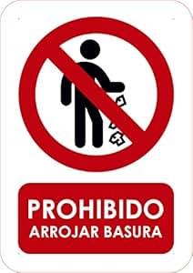 Señaletica de Prohibido Tirar Basura 15x21cm | Material PVC Resistente