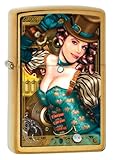 Zippo Brushed Brass Industrial Machinery Lady Lighter