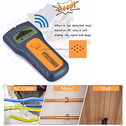 FLY5D 3 In 1 Wire Metal Wood Detectors Stud Finder Sensor Wall Scanner AC Voltage Live Wire Cable Finder Detect Behind Wall LCD Display