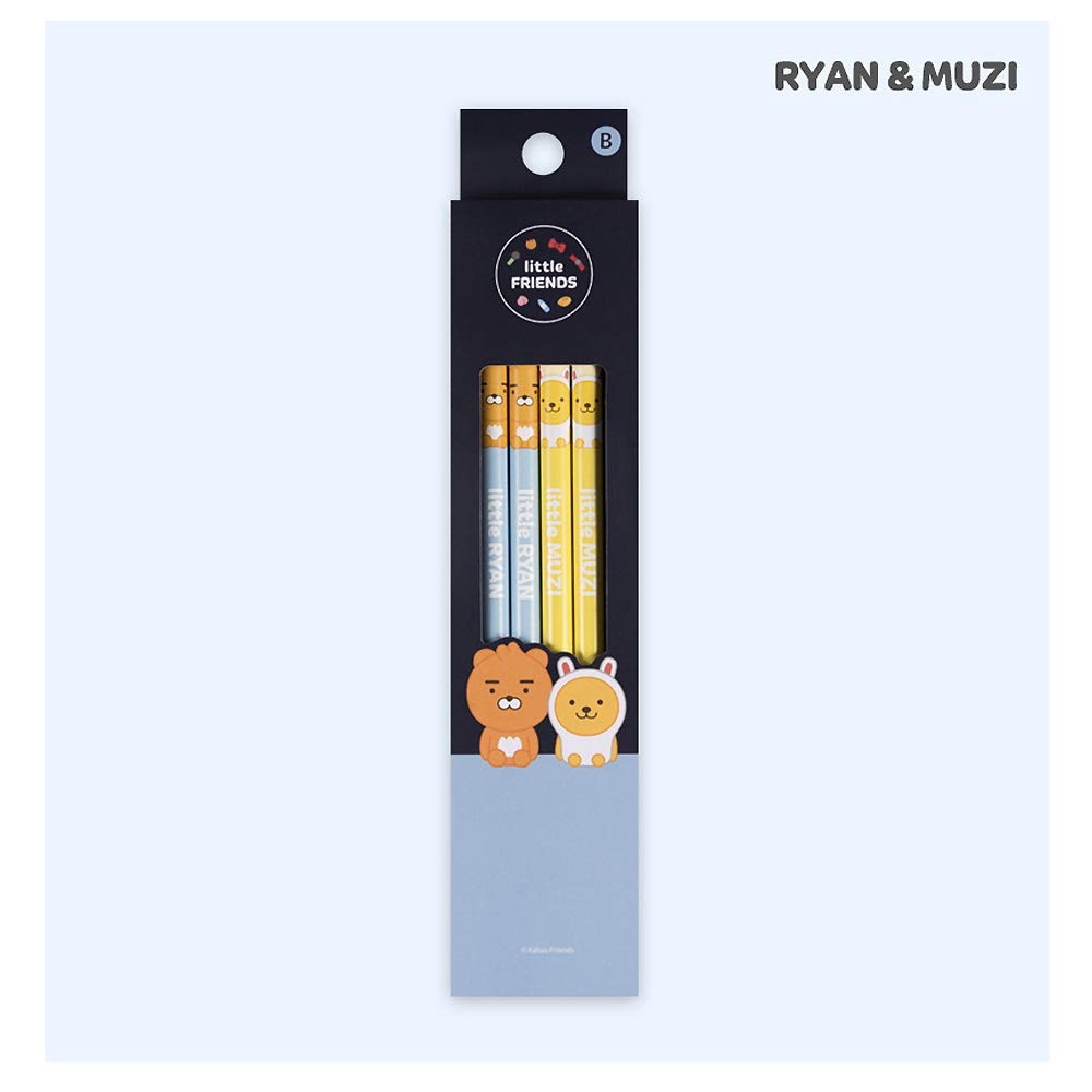Kakao Talk Kakao Little Friends 鉛筆 4本セット ライアン&ムージ B07JH67Y82  