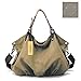 Kaylena Women's Water Resistant Khaki Canvas Shoulder Bag[2way]