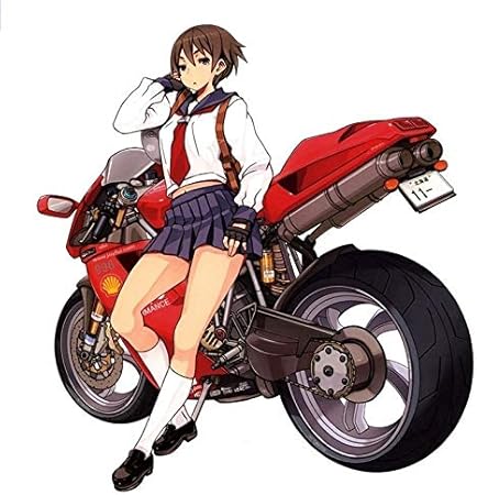 Amazon Co Jp Zdzcli 自転車カラフルな車のステッカーに乗って美しいとハンサムな二次元のオートバイやスクーターの女の子を14x13cm Color Name 1 Style 1 Piece 車 バイク