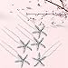 Didder 6 Pieces Crystal Starfish Sea Star Hair Pins Rhinestone Hair Pins Hair Clip in Silver Wedding Bridal Accessory