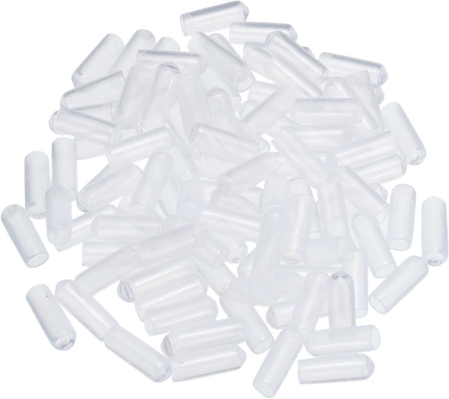 TA-VIGOR 200Pcs Rubber End Caps, 4mm ID Round Flexible Screw End Caps Thread Protectors, Clear Vinyl Bolt Covers Rubber Covers for Screws, Tubes, Cables, Wires, etc