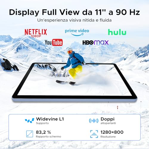 Luzglo P11 Android 16 Tablet 11 Inch, 48GB RAM+128GB ROM (2TB TF), 90Hz, T7250 Octa-Core, 8800mAh, 13MP+5MP, Gemini AI, Widevine L1, Face ID, GPS, FM, Tablets with Keyboard and Pen, Grey
