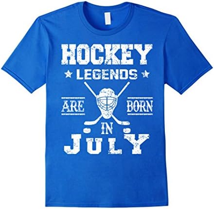 Mens Hockey Legends Are Born In July Birthday Gift T-shirt XL Royal Blue