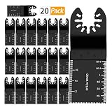 Oscillating Saw Blades, 20 Metal Wood Oscillating Multifunctional Quick Release Saw Blades, Universal Multi-tool Cutting High-carbon Steel Kit Fits Dewalt, Porter Cable, Rockwell and More (20PCS)