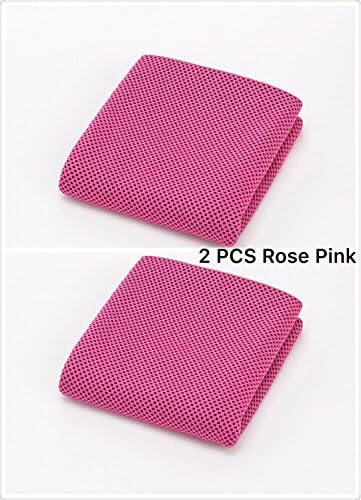 YESTONE COOLING TOWEL EXTRA LONG &amp; MULTIPURPOSE FOR SPORTS CHILLY TOWEL 40 inch Long 12 inch Wide 2PCS Red