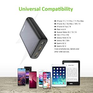 Omars - Power Bank 10000 mAh, caricabatterie portatile piccolo e leggero, con porta USB C e 2 porte USB A per iPhone… - immagine 8