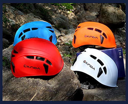 OUYAWEI Outdoor Climbing Safety Helmet Hard Surface Hat Adjustable Helmet for Rescue Construction Climbing Work Helmet Orange
