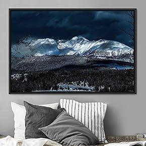 signwin Framed Canvas Wall Art Snow Mountain Cool...