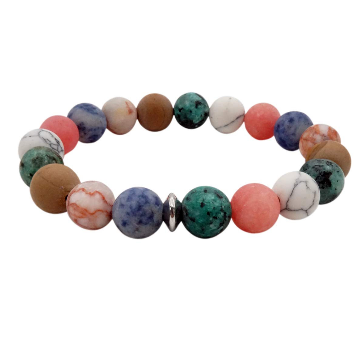 Mayting Natural Stone Bracelet 10mm Beads Friendship Bracelet Universe Planet Therapy Crystal Elastic Bracelet for Men and Women