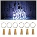 6 Pack 20-LEDs Spark I Wine Bottle Light, AnSaw Cork Shape Battery Copper Wire String Lights for Bottle DIY, Christmas, Wedding and Party Décor – White