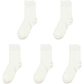 SERISIMPLE Viscose Bamboo Kids Crew Socks School Anti Odor Socks for Boys Girls Uniform Light Weight Flat Seam Socks 5 Pairs