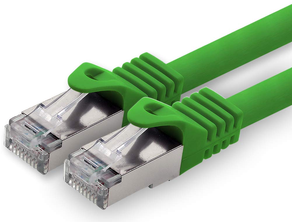 1aTTack.de 30m - green - 1 piece CAT.7 network cable patch cable SFTP PIMF LSZH Gigabit Lan cable 10Gb s cat7 raw cable with RJ45 connector Cat6a compatible with CAT5 CAT6 cat7 cat8
