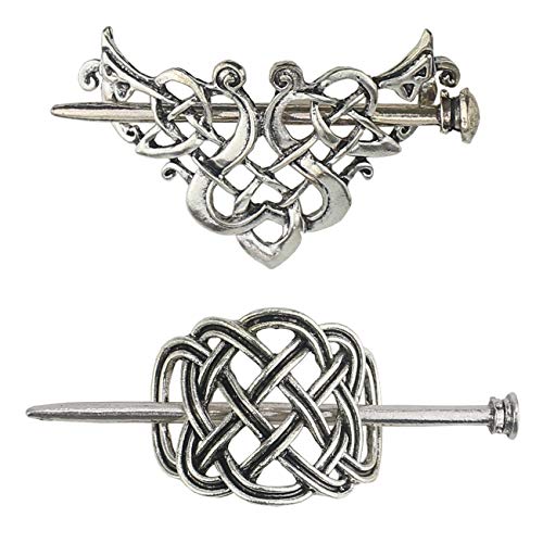Tinsow 2 Pcs Silver Hair Accessories Hair Clips, Creative Hair Barrette Minimalist Hair Claw Hair Pin Hair Accessories for Women (Style C H) - Thumbnail 7