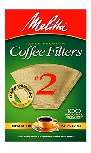 Melitta 622752 100 Count #2 Natural Brown Cone Coffee Filters