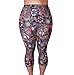 Zerdocean Women's Plus Size Lightweight Printed Capri Leggings style-002 3X