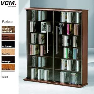 VCM 42043 Mezzano - Estantería para CD y DVD (hasta 300 CD), Madera de