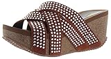 Volatile Excess Women's Wedge Cork Rhinestone Sandals Runs Small Order Size Up