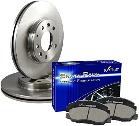 V-Trust Top Quality OE Replacement Brake Rotors and CERAMIC Brake Pads Combo-[REAR Wheel]