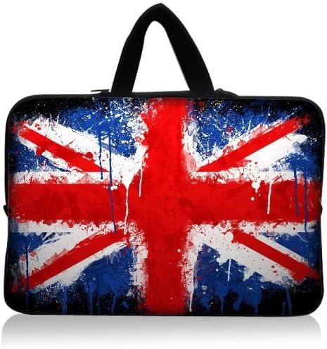 Coolgiftidea painting Style Uk Flag 11.1"11.6"12"12.1"12.4"12.6" Inch Neoprene Rainproof Laptop Bag Sleeve Case with Hiden Handles Laptop Computer Briefcases for Macbook Air 11.6" or Most 12"12.1"12.4"12.6" Laptops Computers Laptop Bag