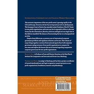 Comparative Corporate Governance of Non-Profit Organizations (International Corporate Law and Financial Market Regulation)