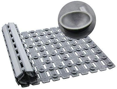 LuuBoes Bathtub Mats Shower Mats Non-slip Stripe Design Rubber Safety for Bathtub Bathroom 63 x 40 cm Grey