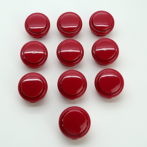 Reyann 10 X 30mm Arcade Push Button Replace for Sanwa Obsf-30 Obsc-30 Obsn-30 - Durable Push Button for Mame / Jamma / Arcade Game Machines Repair / USB Joystick Cabinet DIY