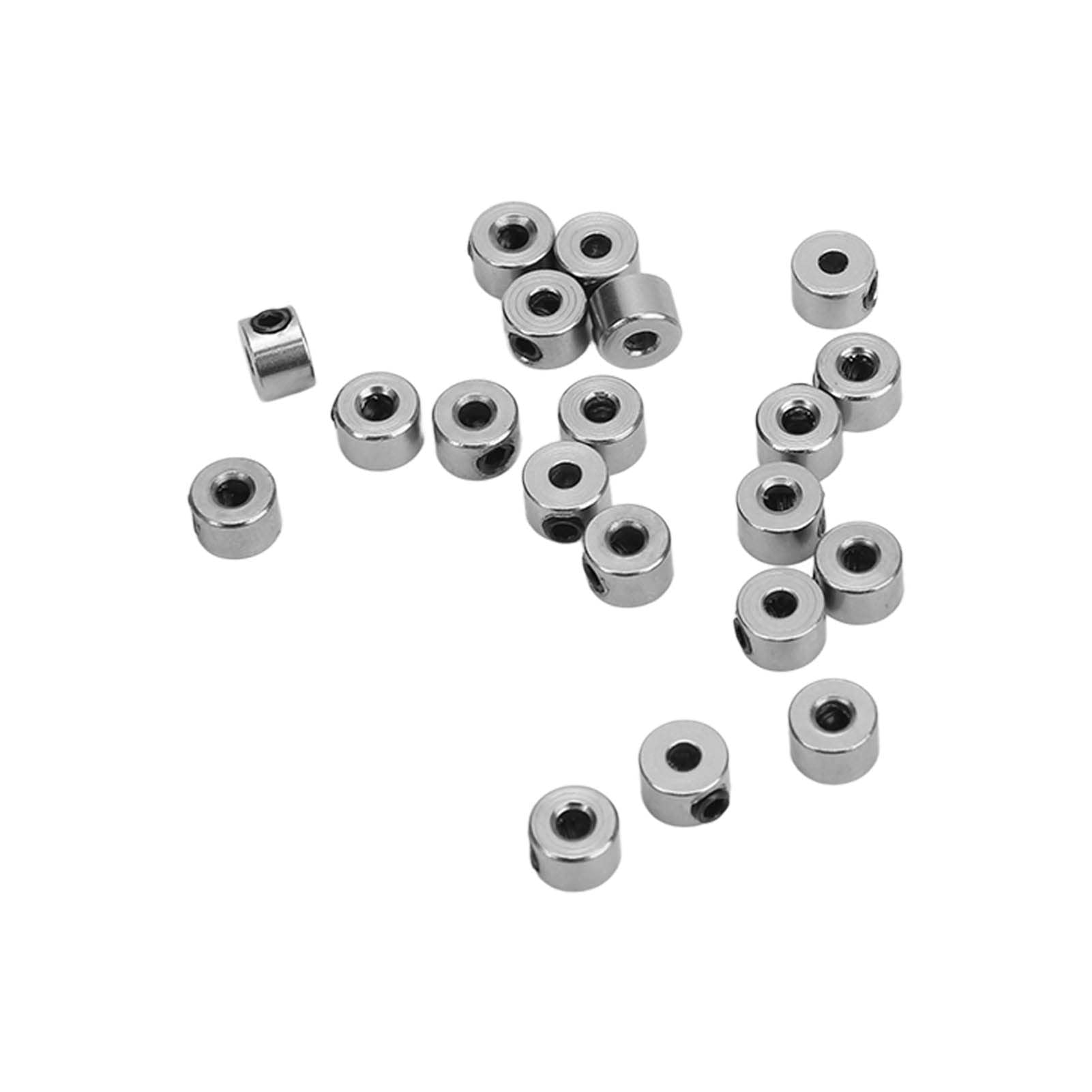 Dilwe Stainless Steel Landing Gear Stopper Set, RC Airplane Wheel Collar, 2.1mm Diameter, for Model Aircraft, Drones, and Hobbyist Accessories