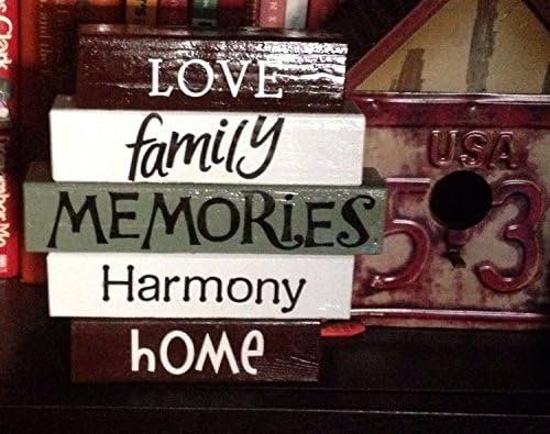 FAMILY/ HOME WORD BLOCK SET! Wood word stacking block set for home and office decor...