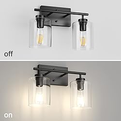 Aipsun 2 Lights Black Vanity Light Fixtures Over
