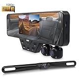 Pyle Newest Technology HD 3 Camera Dash Cam Rearview Mirror Backup Camera Mirror Cam Front and Rear Recording Video Recording System Hd Camera Record Kit, 1080p Night Vision, Easy Install (PLCMDVR54)
