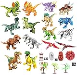 41pc Dinos Toy, Dinosaur Building Blocks Figures Toys,Jurassic Predator Herbivore and Dinosaur Scene Configuration Set