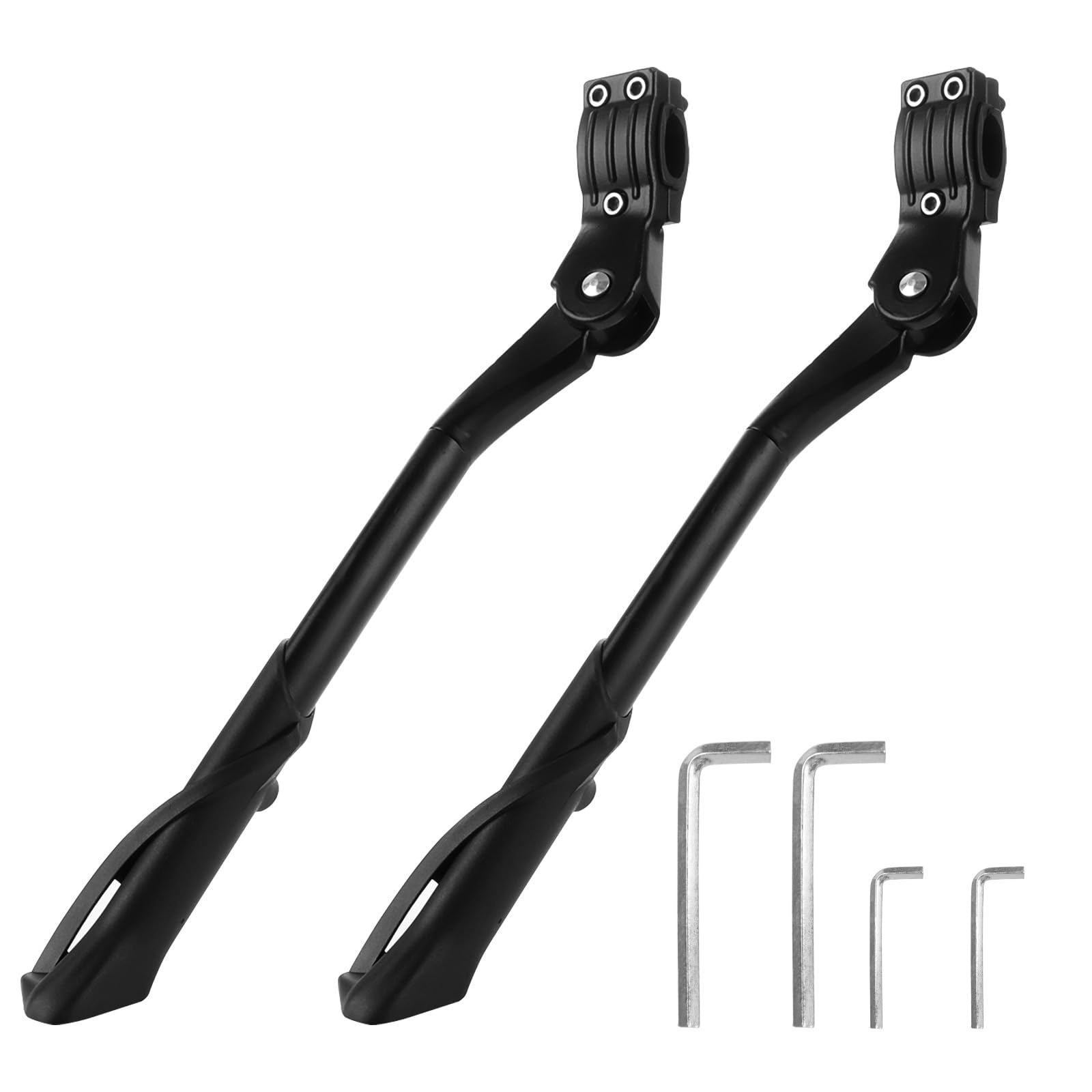 AHAQU 2PCS Bike Kickstand, Adjustable Universal Bicycle Stand, Aluminium Alloy Rear Side Bike Stand for 24-29 Inches Mountain Bike, Road Bike