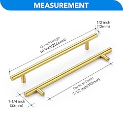 HOME EDIT Brushed Brass Cabinet Handles 7-1/2 Inch