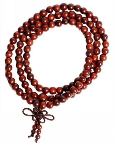 Luos 108 red wood beads tibetan buddhist prayer meditat…