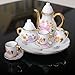 LLY Dollhouse Miniature Dining Ware Porcelain Tea Set Dish Cup Flower Pattern