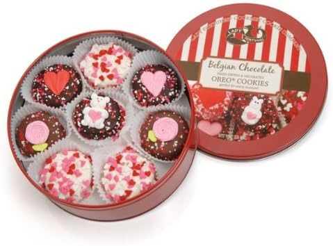 Valentine Tin of 16 Belgian Chocolate Dipped & Decorated Oreos