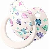 Cute Adult Sized Silicone Pacifier: Large Shield Paci for Anxiety - Handle Binky Butterfly Shaped Printed Pacifier