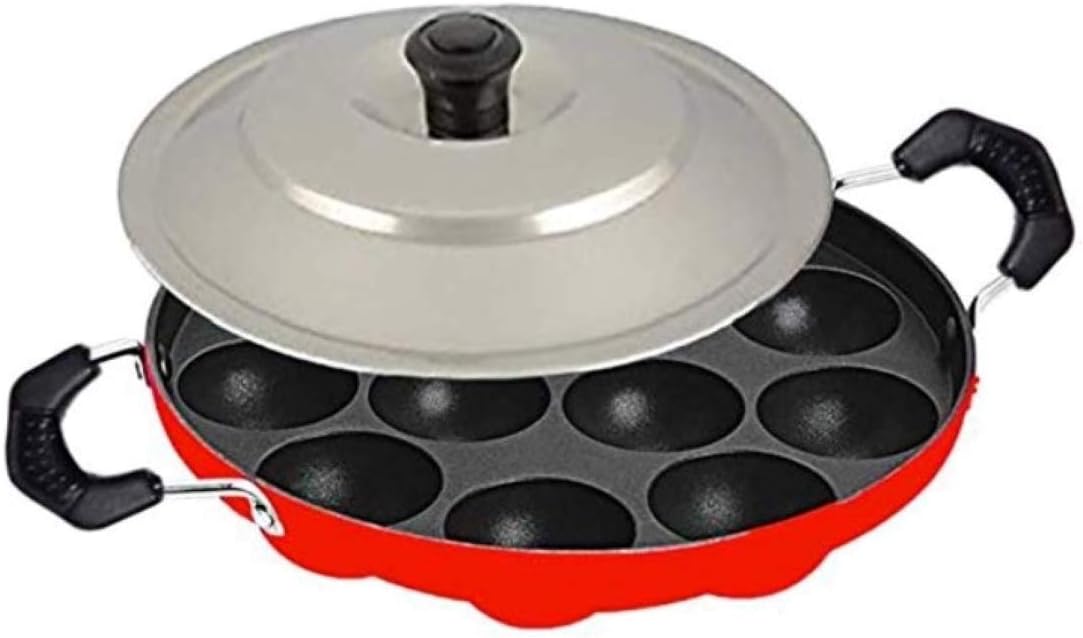 HOMEE WARE Non Stick Aluminium 12 Cavity Appam Patra, Multicolour